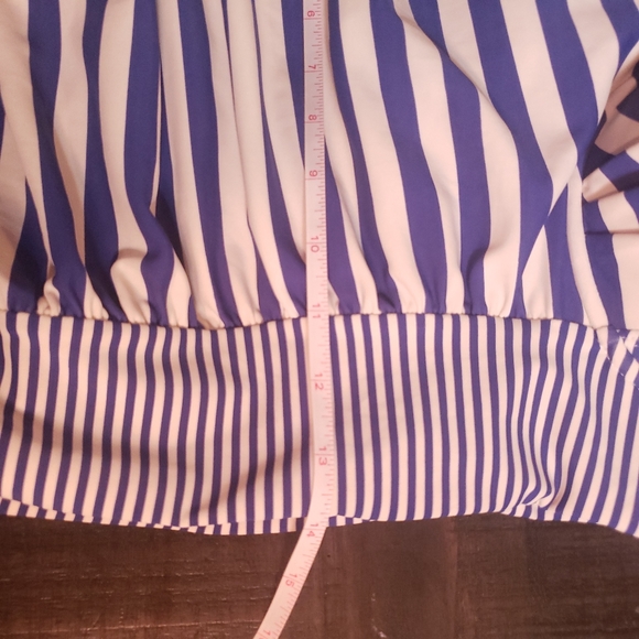 Torrid blue and white striped one piece cross back push up bathing suit Size 1 - Picture 13 of 13